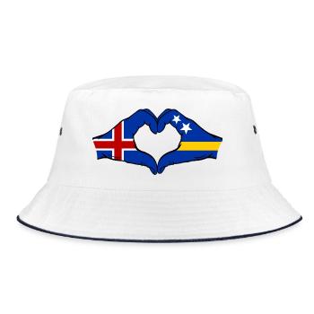 Islande Drapeau Curaçao Mains en forme de cœur - Bob - blanc/marine - Devant