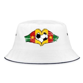 Mains du drapeau camerounais en forme de cœur utilisées - Bob - blanc/marine - Devant