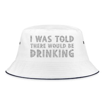 Grunge Text Cracked Stone - Bucket Hat - white/navy - Front