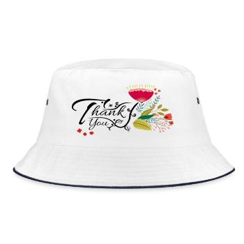 Danke Thank You - Bucket Hat - white/navy - Front