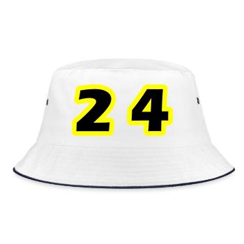 24 Number symbol - Bucket Hat - white/navy - Front
