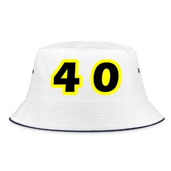 40 Zahl symbol - Bucket Hat - Weiß/Navy - Vorne