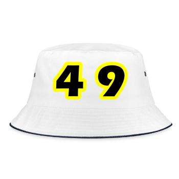 49 Number symbol - Bucket Hat - white/navy - Front