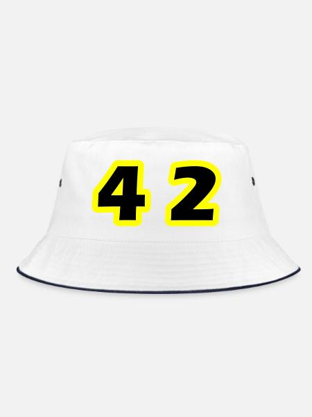 42 Number Symbol - Bucket Hat - white/navy - Front