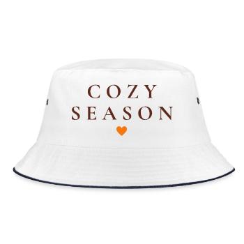 Cozy Season | Simple autumn design - Bucket Hat - white/navy - Front