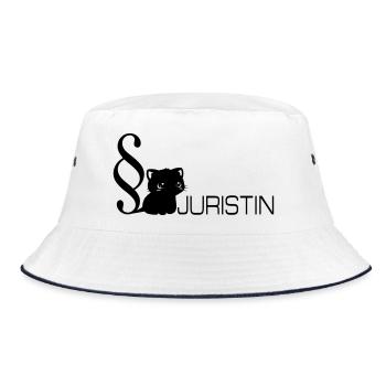 Law Cat Lawyer - Bucket Hat - white/navy - Front