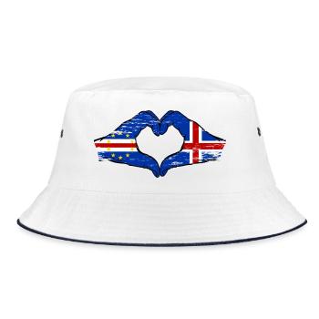 Mains de drapeau de l’île du Cap-Vert en forme de cœur utilisées - Bob - blanc/marine - Devant