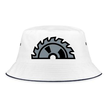 Demi-logo de la lame de scie circulaire - Bob - blanc/marine - Devant