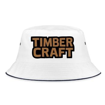 Timber Craft Lettering Logo - Bucket Hat - white/navy - Front