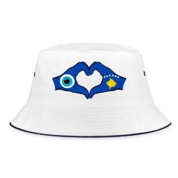 Mains du drapeau du Kosovo Nazar en forme de cœur utilisées - Bob - blanc/marine - Devant