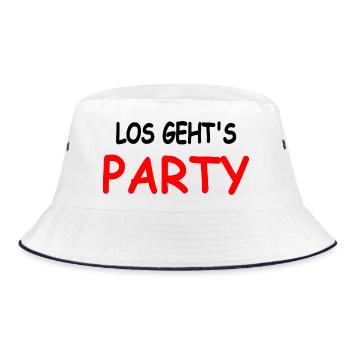 Party - Bucket Hat - Weiß/Navy - Vorne