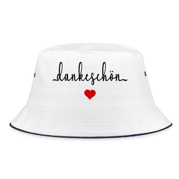 Danke Dankeschön Herz - Bucket Hat - Weiß/Navy - Vorne