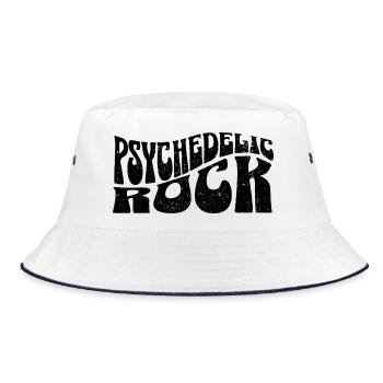 Psychedelischer Rock - Bucket Hat - Weiß/Navy - Vorne