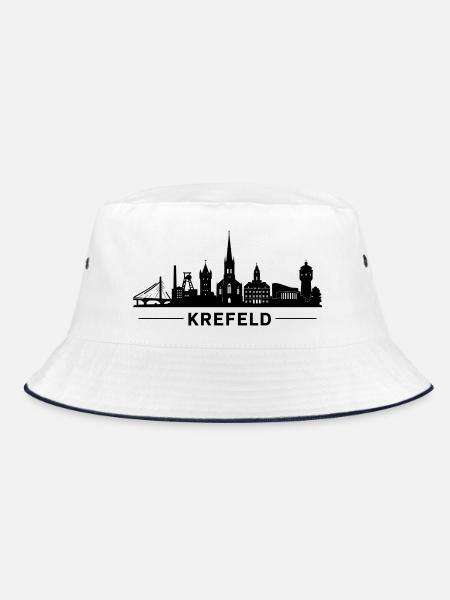Krefeld Skyline - Bucket Hat - Weiß/Navy