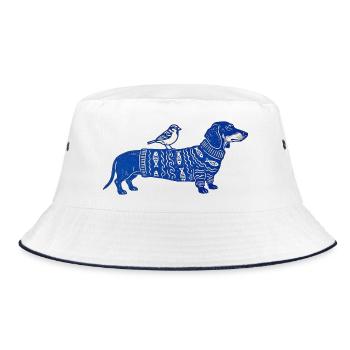 Dackel Liebe - Bucket Hat - Weiß/Navy - Vorne