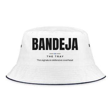 Bandeja — Das Brett | Echter Padel-Wortschatz - Bucket Hat - Weiß/Navy - Vorne