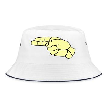 hand_pistole02 - Bucket Hat - Weiß/Navy - Vorne