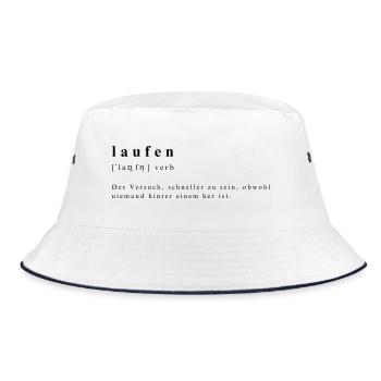 Laufen - Funny definition of the verb phonetic transcription - Bucket Hat - white/navy - Front