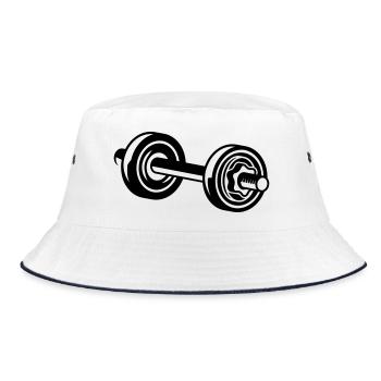 A dumbbell for training - Bucket Hat - white/navy - Front