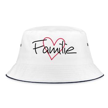 Family heart love community cohesion - Bucket Hat - white/navy - Front