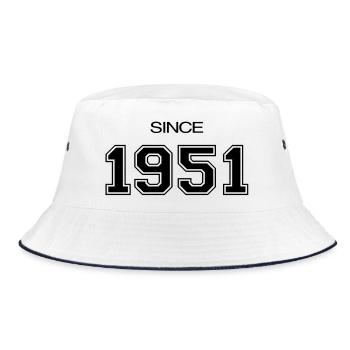 1951 Geburtstagsgeschenk - Bucket Hat - Weiß/Navy - Vorne