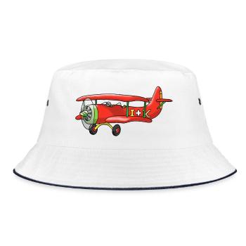 Biplane - Bucket Hat - white/navy - Front