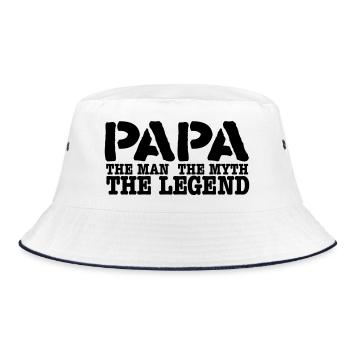 papa - Bucket Hat - white/navy - Front