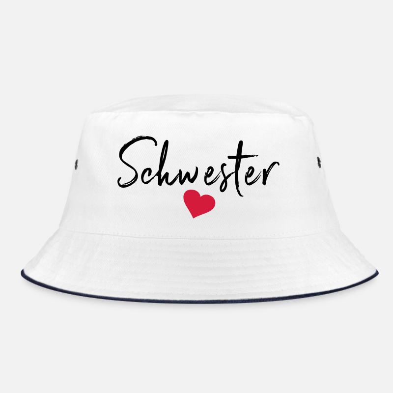 Beste Schwester Herz Schwestern Schwesterherz sis Bucket Hat