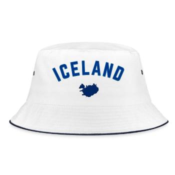 Iceland Blue Map Bow Design - Bucket Hat - white/navy - Front