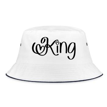 King with heart - Bucket Hat - white/navy - Front