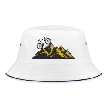 Bergabenteuer Fahrradsprung - Bucket Hat - Weiß/Navy - Vorne