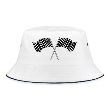 Flags start Race car formula race car - Bucket Hat - white/navy - Front