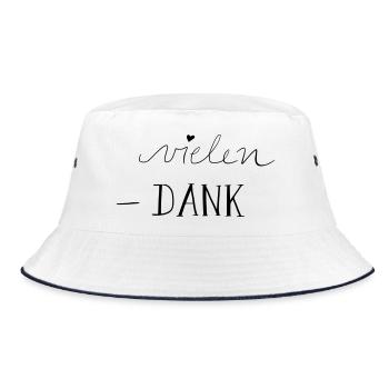 vielen Dank - Bucket Hat - Weiß/Navy - Vorne