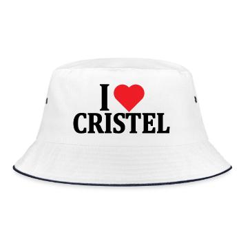 T-shirt J’adore Cristel t-shirt idée cadeau - Bob - blanc/marine - Devant