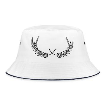 Corn grain wheat decoration - Bucket Hat - white/navy - Front