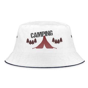 Sunset Forest Camping Tent - Bucket Hat - white/navy - Front