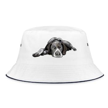 Pointer German Shorthair - Bucket Hat - white/navy - Front