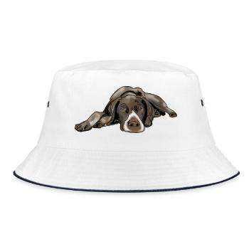 Pointer German Shorthair - Bucket Hat - white/navy - Front