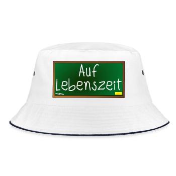Verbeamtung - Beamter auf Lebenszeit - SCHULE - Bucket Hat - Weiß/Navy - Vorne