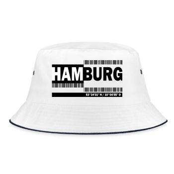 HAMBURG - Barcode - Bucket Hat - Weiß/Navy - Vorne