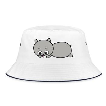 Dog - Bucket Hat - white/navy - Front