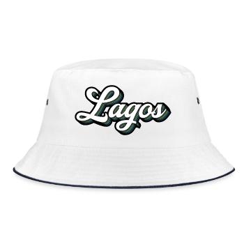 Police de Lagos avec bandes de couleur - Bob - blanc/marine - Devant