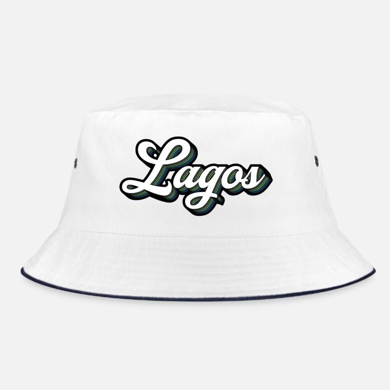 Lagos font with color stripes Bucket Hat
