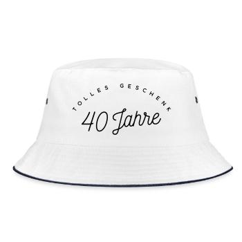 Tolles Geschenk 40 Jahre  - Bucket Hat - Weiß/Navy - Vorne