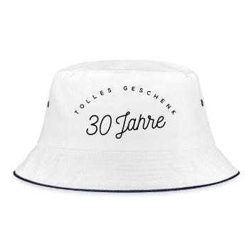 Tolles Geschenk 30 Jahre  - Bucket Hat - Weiß/Navy - Vorne