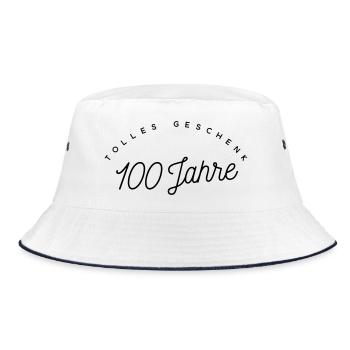 Tolles Geschenk 100 Jahre  - Bucket Hat - Weiß/Navy - Vorne