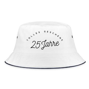 Tolles Geschenk 25 Jahre  - Bucket Hat - Weiß/Navy - Vorne