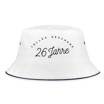 Tolles Geschenk 26 Jahre  - Bucket Hat - Weiß/Navy - Vorne