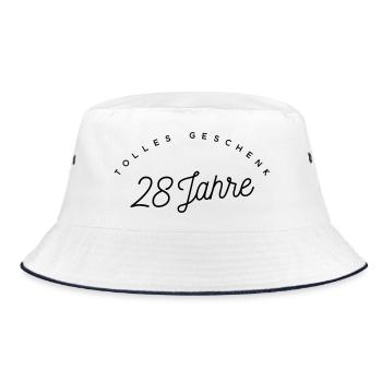 Tolles Geschenk 28 Jahre  - Bucket Hat - Weiß/Navy - Vorne