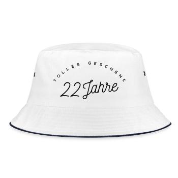 Tolles Geschenk 22 Jahre  - Bucket Hat - Weiß/Navy - Vorne